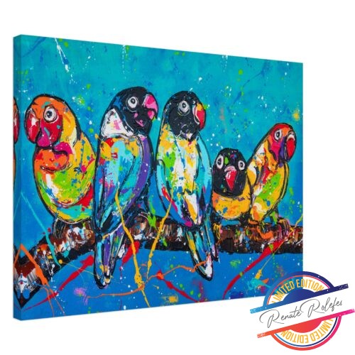 Art Print Love Parrots - Happy Paintings
