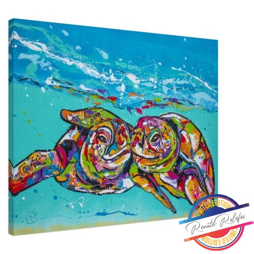 Art Print Turtles under water - Happy Paintings