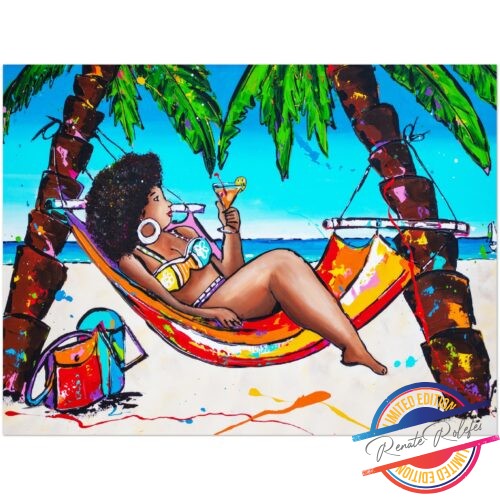 Poster Lady in Hammock- Happy Paintings