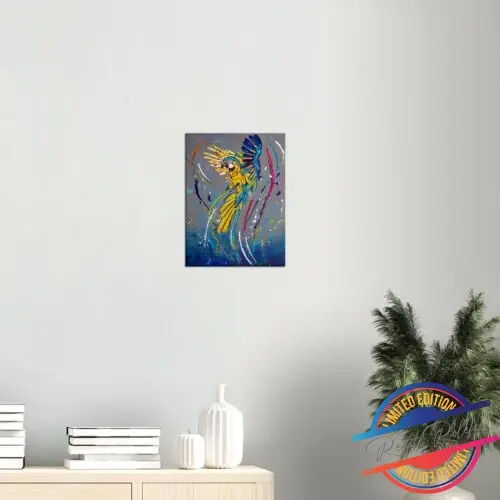Kunstdruk Vliegende Papegaai - Happy Paintings