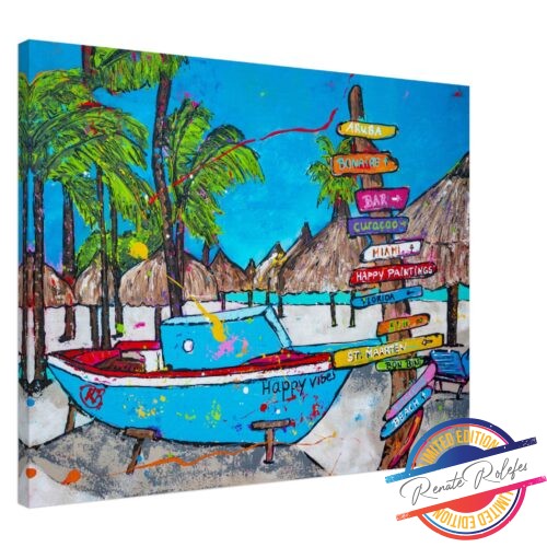 Art Print Palm Beach Aruba - Happy Paintings
