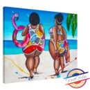 Art Print Ladies on the beach - Happy Paintings
