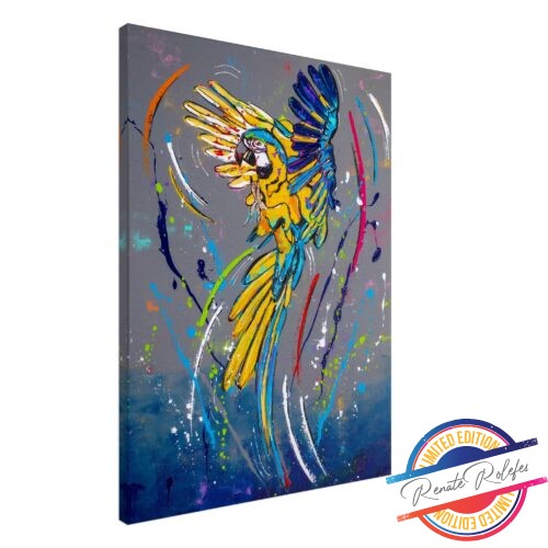 Art Print Flying Parrot - Happy Paintings