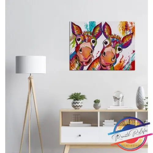 Art Print funny Donkeys - Happy Paintings