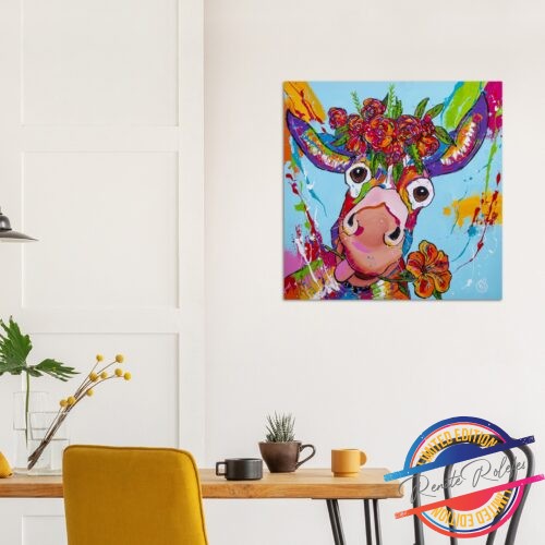 Poster Donkey with flowers- Happy Paintings