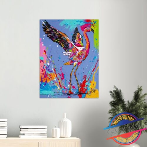 Poster dancing Flamingo - Happy Paintings