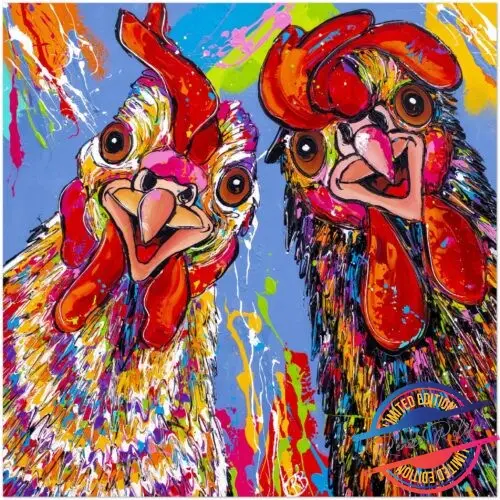 Poster Funny Chickens - Happy Paintings