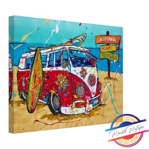 Art Print VW on the beach - Happy Paintings