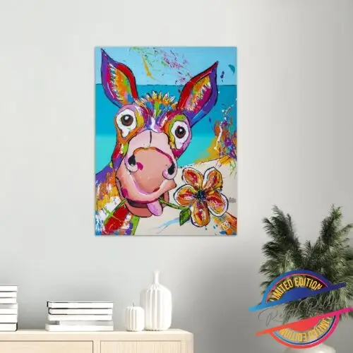 Poster grappige ezel - Happy Paintings