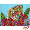 Poster Iguana with flowers - Happy Paintings