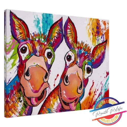 Art Print funny Donkeys - Happy Paintings