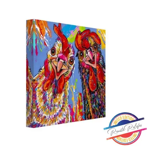 Art Print Happy Chickens - Happy Paintings