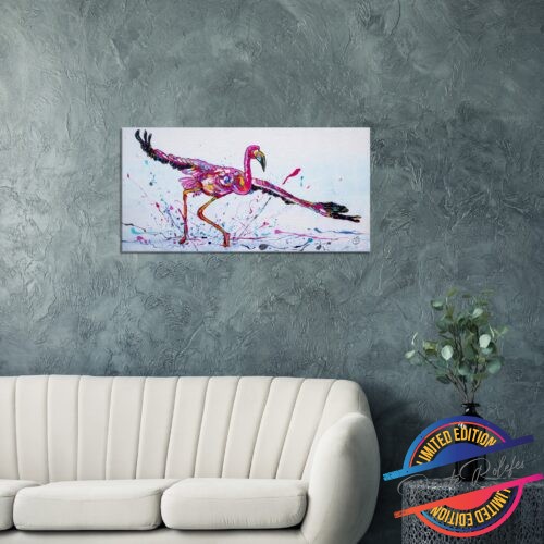 Art Print Flying Flamingo