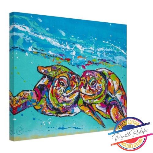 Art Print Turtles under water - Happy Paintings