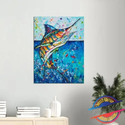Kunstdruk Blue Marlin - Happy Paintings