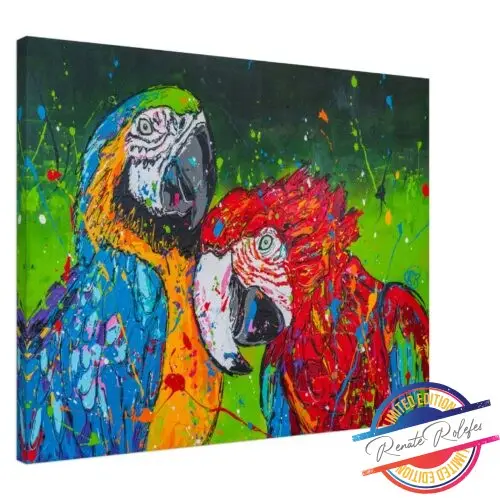 Art Print two Parrots - Happy Paintings