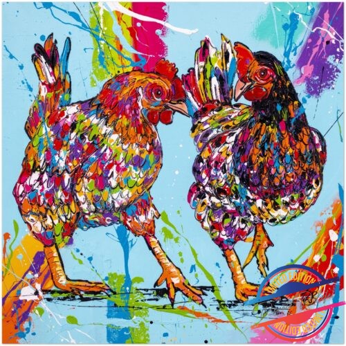 Poster dancing Chickens - Happy Paintings