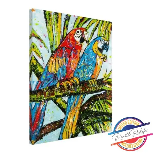 Kunstdruk Papegaaien - Vrolijke schilderijen