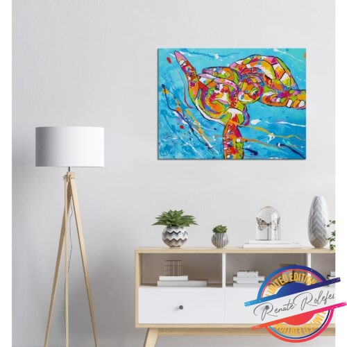 Art Print two turtles together - Happy Paintings