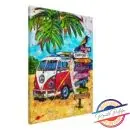 Kunstdruk VW busje op het strand II - Happy Paintings