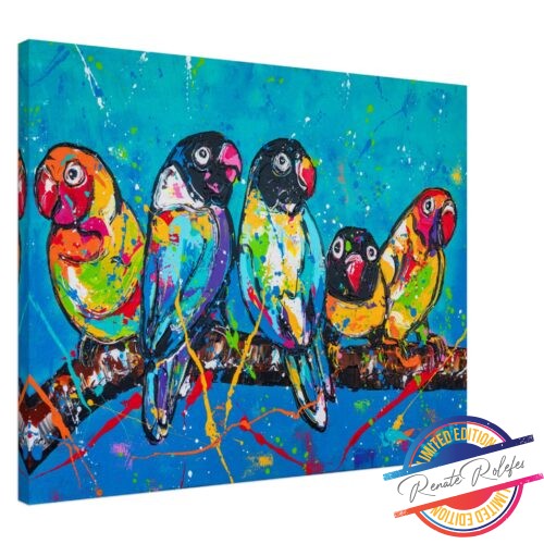 Art Print Love Parrots - Happy Paintings