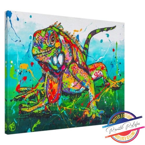 Art Print Colorful Iguana - Happy Paintings