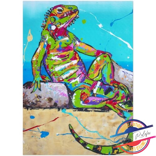 Poster sitting Iguana - Happy Paintings