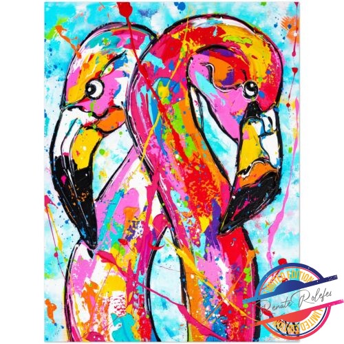Poster Flamingo duo - Happy Paintings