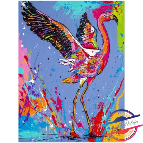 Poster dancing Flamingo - Happy Paintings