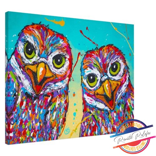 Art Print Happy Burrowing Owls - Happy Paintings