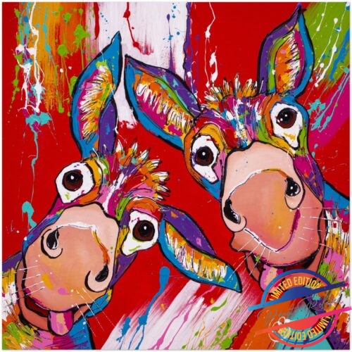 Poster Crazy Donkey's - Happy Paintings
