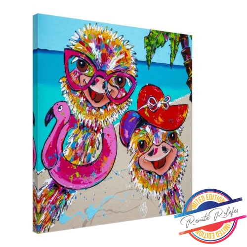 Art Print Happy duo on the beach - Happy Paintings