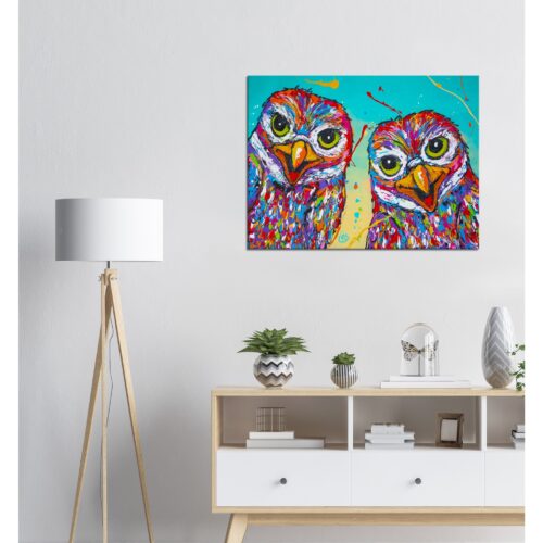 Art Print Happy Burrowing Owls - Happy Paintings