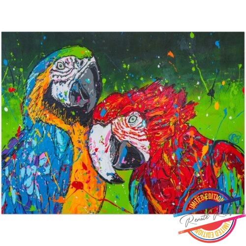 Poster two Parrots - Happy Paintings