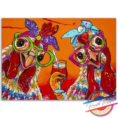 Poster party Chickens - happy paintings