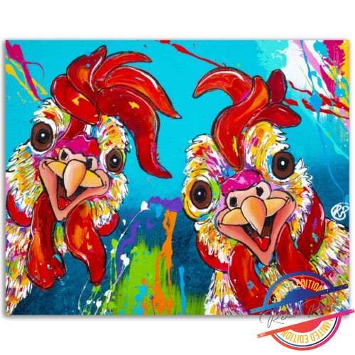 Poster party Chickens - happy paintings