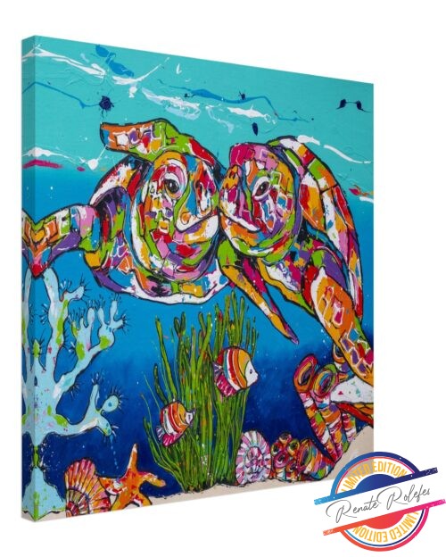 Art Print Love Dive Turtles