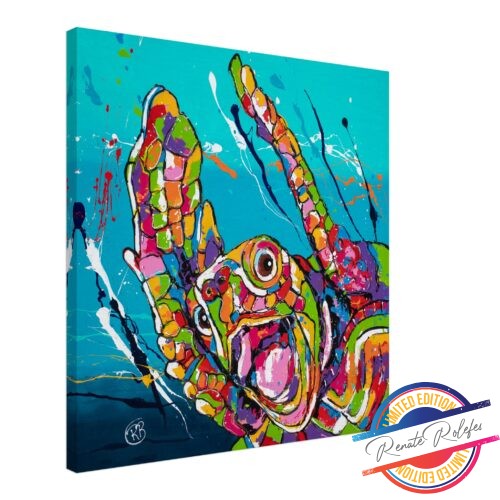 Art Print Cheering Sea Turtle